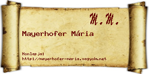 Mayerhofer Mária névjegykártya