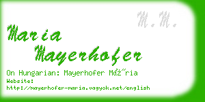 maria mayerhofer business card